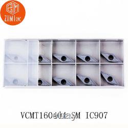 100pcs VCMT331-SM VCMT160404 -SM IC907 carbide Inserts lathe turning inserts