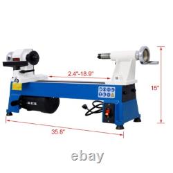 10 x 18 Wood Lathe Infinitely Variable Speed Benchtop Machine Woodworking NEW