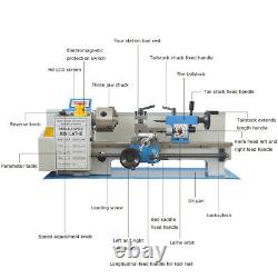 110V 750W 7x14 Metal Bench Lathe Mini Precision Wood Lathe Turning Machine