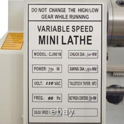 110V 750W Metric Thread Metalworking Lathe Small Metal Lathe Teaching Lathe