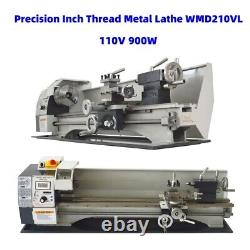 110V 900W Mini Precision Metal Lathe Inch Thread Lathe Brushless Motor WM210V