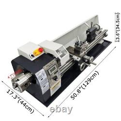 110V WM210V Double Chuck Precision Instrument Metal Lathe 210800 Inch Thread