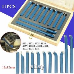 11pcs New Carbide Metal Lathe Cutting Turning Bits Knife Tools Set 8mm/10mm/12mm