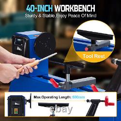 14 x 20 Benchtop Wood Lathe Power Wood Turning Lathe 400W with 4 Variable Speeds