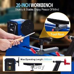 14x20 Benchtop Wood Lathe 400W Power Motor 4-Speed Control 20'' Between Center