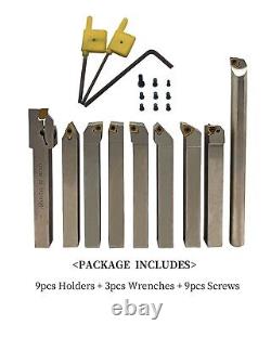 18PCS 1/2 S08 SCLCR-2 Shank Indexable Carbide Lathe Turning Insert Tool Holder