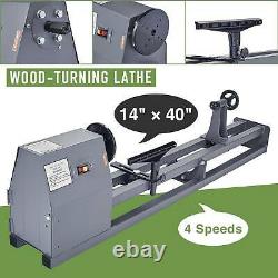 1/2HP 4 Speed 1100/1600/2300/3400 RPM Wood Turning Lathe 14 x 40 Wood Work