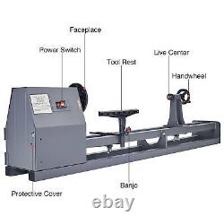 1/2HP 4 Speed 1100/1600/2300/3400 RPM Wood Turning Lathe 14 x 40 Wood Work