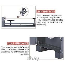 1/2HP 4 Speed 1100/1600/2300/3400 RPM Wood Turning Lathe 14 x 40 Wood Work