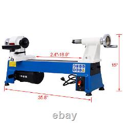 1/2HP Wood Turning Lathe Benchtop Lathe Adjustable Speed Woodworking Sanding