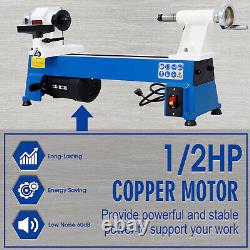 1/2HP Wood Turning Lathe Benchtop Lathe Adjustable Speed Woodworking Sanding