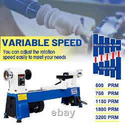 1/2HP Wood Turning Lathe Benchtop Lathe Adjustable Speed Woodworking Sanding