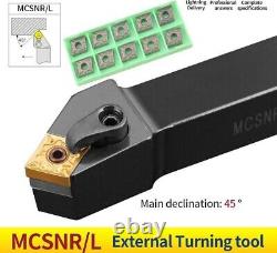 1pcs Carbide Inserts MCSNR Lathe External Turning Holder MCSNR2020K12 2525M12