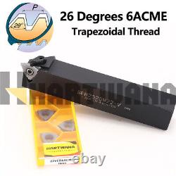 29° 6ACME Indexable Threading Insert Lathe Turning Tool Holder 25mm