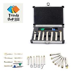 3/8Shank Heavy-Duty Indexable Lathe Turning Tool Holder 7 Pieces/Set, CNC Nic