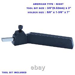 3/8 HSS Tool Bit Holder American Type Lathe Turning Right 5/8 x 1-3/8 Inch