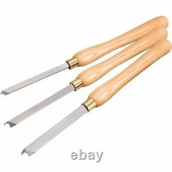 3 Piece High Strength Steel Wood Lathe Chisel Turning Tool Turn Rings Beading