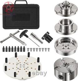 4 Inch Wood Lathe Chuck Set 1 x 8 TPI Self Centering 4 Jaw Wood Turning Chuck