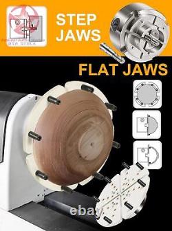 4 Inch Wood Lathe Chuck Set 1 x 8 TPI Self Centering 4 Jaw Wood Turning Chuck