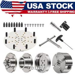 4 Inch Wood Lathe Chuck Set 1 x 8 tpi Self Centering 4 Jaw Wood Turning Chuck