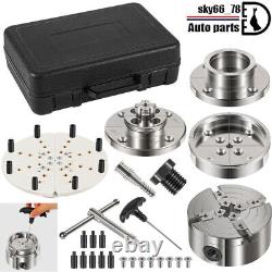 4 Inch Wood Lathe Chuck Set 1 x 8 tpi, Self Centering 4 Jaw Wood Turning Chuck