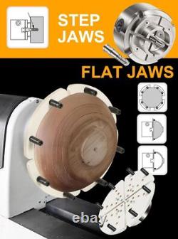 4 Inch Wood Lathe Chuck Set 1 x 8 tpi Self Centering 4 Jaw Wood Turning Chuck