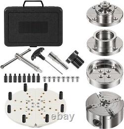 4 Inch Wood Lathe Chuck Set 1 x 8 tpi Self Centering 4 Jaw Wood Turning Chuck