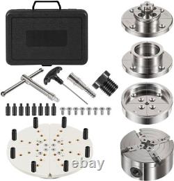 4 Inch Wood Lathe Chuck Set 1 x 8 tpi Self Centering 4 Jaw Wood Turning Chuck