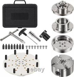 4 Inch Wood Lathe Chuck Set 1 x 8 tpi Self Centering 4 Jaw Wood Turning Chuck