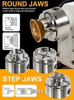 4 Inch Wood Lathe Chuck Set 1 x 8 tpi Thread Self Centering 4 Jaw Wood Turning