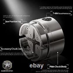 4-inch Wood Lathe Chuck Set 1 x 8 tpi, Self Centering 4 Jaw Wood Turning Chuck