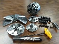 4 wood lathe chuck kit w 5 sets jaws of different sizes 1x8TPI mounting 0404WD