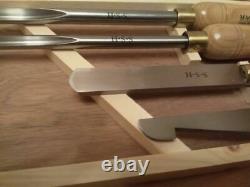 4pcs Wood Turning Tools in wooden box Chisel HSS Woodturning Lathe Tool