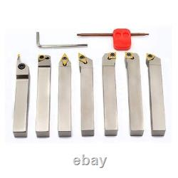 5/8Shank Nickel Plated Indexable Lathe Turning Tool Holder 7 Pieces/Set, Heav