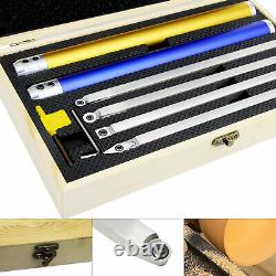 6PC Wood Turning Tool Carbide Insert Cutter With Handle Lathe Tools Round Square