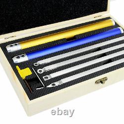 6Pcs Wood Turning Tool Carbide Insert Cutter Kit Aluminum Handle Lathe Finisher