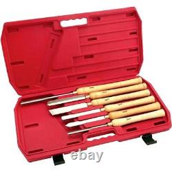 6 Pc Deluxe HSS Wood Lathe Turning Chisel Set 19 Long with Molded Case New