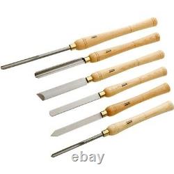 6 Pc Deluxe HSS Wood Lathe Turning Chisel Set 19 Long with Molded Case New