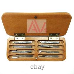 6mm HSS Lathe Form Tools Set 8 Pieces Set Square Shank wooden box