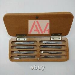 6mm HSS Lathe Form Tools Set 8 Pieces Set Square Shank wooden box