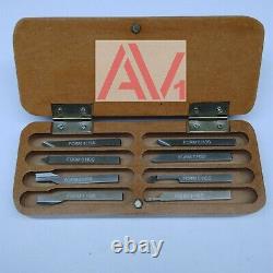 6mm HSS Lathe Form Tools Set 8 Pieces Set Square Shank wooden box