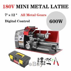 7''×12'' Automatic Mini Lathe Machine 600W Metal Turning Metal Wood Drilling
