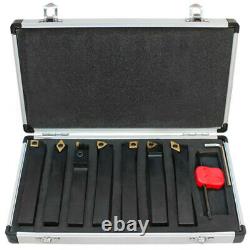 7 Pc 5/8'' Indexable Carbide Turning Lathe Tool Set SCLCL SDJCR SWGCR SDNCN