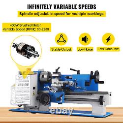 7x12 Mini Metal Lathe Metalworking Woodworking Bench Top Spindle DC Motor