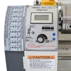 824Precision Metal Lathe Metric Metalworking Bench Lathe Brushless Motor 110V
