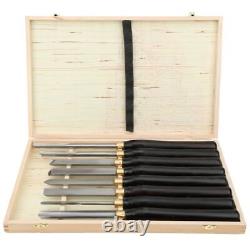 8PCS HSS Wood Turning Tools Lathe Chisel Set with Beech Handle for Woodworking