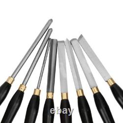 8PCS HSS Wood Turning Tools Lathe Chisel Set with Beech Handle for Woodworking