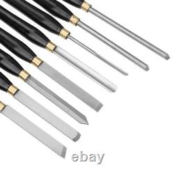 8PCS HSS Wood Turning Tools Lathe Chisel Set with Beech Handle for Woodworking