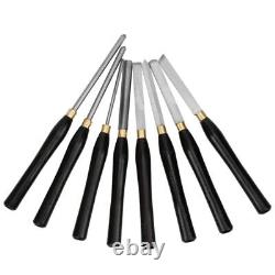 8PCS HSS Wood Turning Tools Lathe Chisel Set with Beech Handle for Woodworking