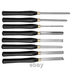 8PCS HSS Wood Turning Tools Lathe Chisel Set with Beech Handle for Woodworking